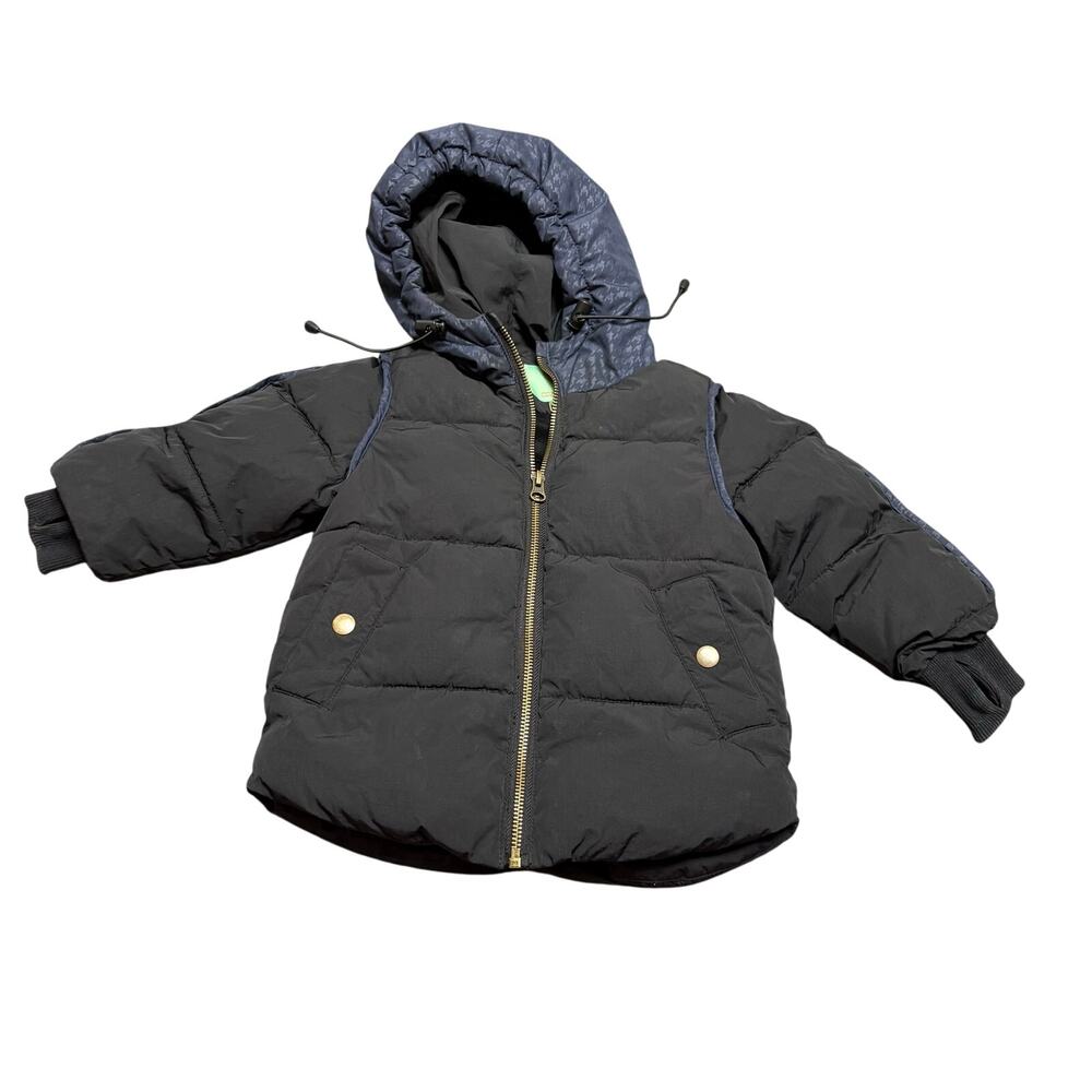 OO by Cozy Coop Kids Black Puffer Jacket Hooded Winter Coat Streetwear Core 2Y